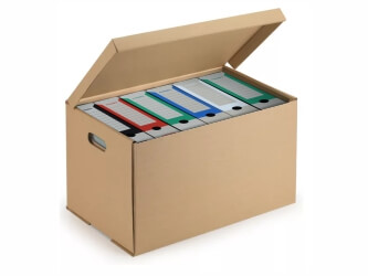 archivační boxy umístěné v archivační krabici