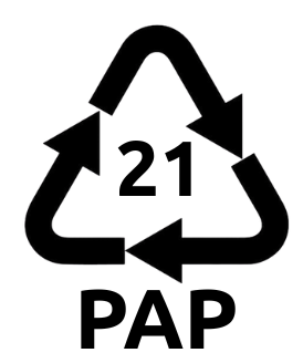 recyklační symbol, který informuje, že je obal vyroben z hladké lepenky