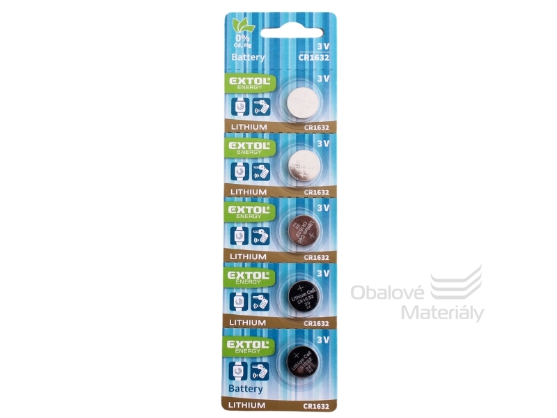 Baterie alkalická, 1 ks, 3V D (CR1632), Extol 42052
