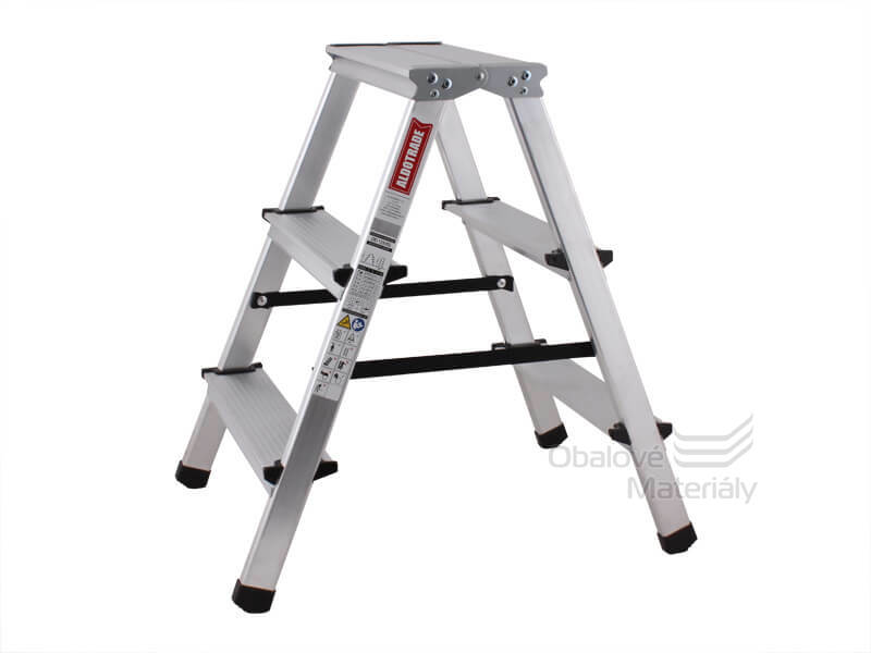 Schůdky ALU DHR 403 oboustranné, 2x3 stupně