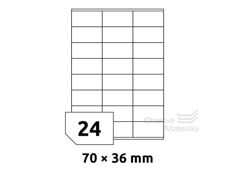 Samolepící etikety 70*36 mm, 24et./A4, 100 archů