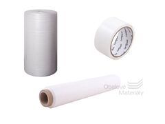 Set bublinková fólie 100cm + bílá lepicí páska + bílá stretch fólie