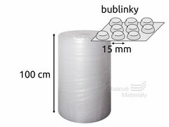 Bublinková fólie - průměr bubliny 1,5 cm, role 100cm*70m